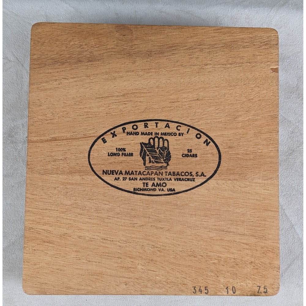 Te-Amo San Andres Valley Tobacco Empty Box Jewelry Storage Man Cave Desk Trinket - Picture 2 of 9